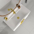 Badmöbel Set Waschbecken + Unterschrank 60 cm Frame Waschtisch Griff: silbern weiß gold schwarz