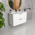 Badmöbel Set Waschbecken + Unterschrank 60 cm Frame Waschtisch Griff: silbern weiß gold schwarz