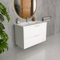Badmöbel Set Waschbecken + Unterschrank 70 cm Frame Waschtisch Griff: silbern weiß gold schwarz (id: 1770)