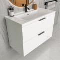 Badmöbel Set Waschbecken + Unterschrank 70 cm Frame Waschtisch Griff: silbern weiß gold schwarz (id: 1770)