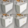 Badmöbel Set Waschbecken + Unterschrank 70 cm Frame Waschtisch Griff: silbern weiß gold schwarz (id: 1770)