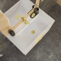 Badmöbel Set Waschbecken + Unterschrank 60 cm Frame Waschtisch Griff: silbern weiß gold schwarz
