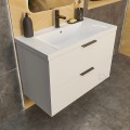 Badmöbel Set Waschbecken + Unterschrank 60 cm Frame Waschtisch Griff: silbern weiß gold schwarz