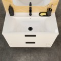 Badmöbel Set Waschbecken + Unterschrank 60 cm Frame Waschtisch Griff: silbern weiß gold schwarz