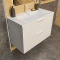 Badmöbel Set Waschbecken + Unterschrank 60 cm Frame Waschtisch Griff: silbern weiß gold schwarz