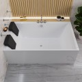 große Badewanne für Zwei 190x120 cm Crown Rechteck Duowanne Eckbadewanne (Kissen sind nicht im Set)