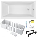 Badewanne Acrylwanne 150x70 cm Wave + Ablauf Viega (id: 1781) Wannenträger