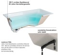 Badewanne Acrylwanne 180x80 cm Wave + Ablauf Viega (id: 1786)