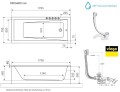 Badewanne Acrylwanne 180x80 cm Wave + Ablauf Viega (id: 1786)