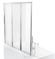 Badewannenabtrennung Faltwand Duschabtrennung 3-teilig H 140 cm Glas Ambition Premium 3