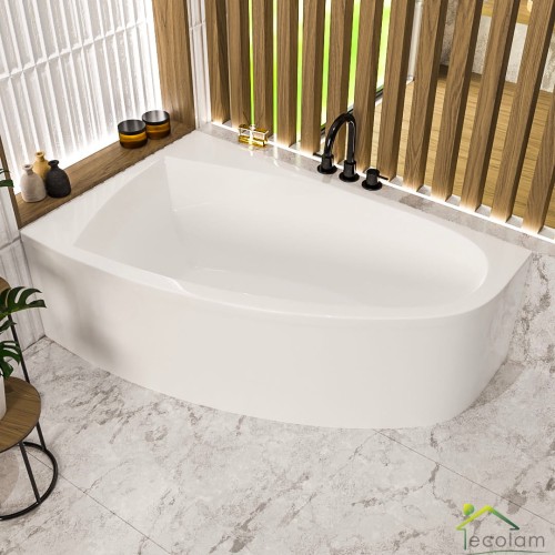 Badewanne Eckbadewanne 150x95 cm links Aquaria Acrylwanne + Ablauf Viega (id: 1787)