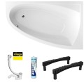Badewanne Eckbadewanne 150x95 cm rechts Aquaria Acrylwanne + Ablauf Viega (id: 1789)