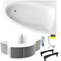 Badewanne Eckbadewanne 150x95 cm rechts Aquaria Acrylwanne + Ablauf Viega (id: 1789)