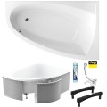 Badewanne Eckbadewanne 150x95 cm rechts Aquaria Acrylwanne + Ablauf Viega (id: 1789)