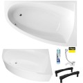 Badewanne Eckbadewanne 150x95 cm rechts Aquaria Acrylwanne + Ablauf Viega (id: 1789)