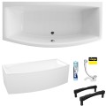 Vorwand Badewanne Acrylwanne 190x75 cm Kreo + Ablaufgarnitur (id: 1793)