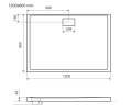Duschwanne flache Duschtasse 120x80 x 4,5 cm Zero Duschplatte bodengleich + Siphon (id: 1796)