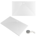 Duschwanne flache Duschtasse 160x80 x 4,5 cm Zero Duschplatte bodengleich + Siphon (id: 1801)