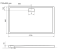 Duschwanne flache Duschtasse 170x90 x 4,5 cm Zero Duschplatte bodengleich + Siphon (id: 1804)