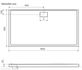 Duschwanne flache Duschtasse 180x90 x 4,5 cm Zero Duschplatte bodengleich + Siphon (id: 1806)
