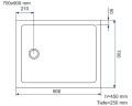 Duschwanne flache Duschtasse 70x90 x 4,5 cm Lupo Duschplatte + Siphon (id: 1807)