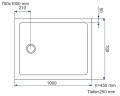 Duschwanne flache Duschtasse 70x100 x 4,5 cm Lupo Duschplatte + Siphon (id: 1808)