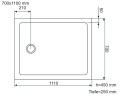 Duschwanne flache Duschtasse 70x110 x 4,5 cm Lupo Duschplatte + Siphon (id: 1809)