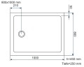 Duschwanne flache Duschtasse 80x100 x 4,5 cm Lupo Duschplatte + Siphon (id: 1811)