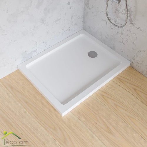 Duschwanne flache Duschtasse 80 x 110 x 4,5 cm Lupo Duschplatte + Siphon (id: 1812)