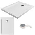 Duschwanne flache Duschtasse 80 x 110 x 4,5 cm Lupo Duschplatte + Siphon (id: 1812)