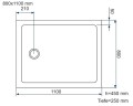 Duschwanne flache Duschtasse 80 x 110 x 4,5 cm Lupo Duschplatte + Siphon (id: 1812)