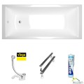 Badewanne Acrylwanne Rechteck Tami 180x80 cm + Siphon Viega (id: 1722) ohne Verkleidung