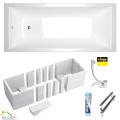 Badewanne Acrylwanne Rechteck Tami 180x80 cm + Siphon Viega (id: 1722) Wannenträger