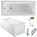 Badewanne Acrylwanne Rechteck Tami 180x80 cm + Siphon Viega (id: 1722) Acrylschürze