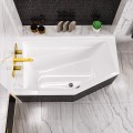 Badewanne Eckbadewanne 160x100 cm links Vesper moderne Acrylwanne + Ablauf Viega (id: 1820)