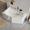 Badewanne Eckbadewanne 160x100 cm links Vesper moderne Acrylwanne + Ablauf Viega (id: 1820)