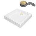 Duschwanne Duschtasse Brausewanne Tim 80x80 90x90 cm + Siphon verschiedene Farben: silbern weiß schwarz golden (id: 1828)