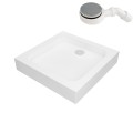 Duschwanne Duschtasse Brausewanne Tim 80x80 90x90 cm + Siphon verschiedene Farben: silbern weiß schwarz golden (id: 1828)