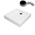Duschwanne Duschtasse Brausewanne Tim 80x80 90x90 cm + Siphon verschiedene Farben: silbern weiß schwarz golden (id: 1828)