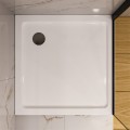Duschwanne flache Duschtasse 100 x 100 x 4,5 cm Lupo Viereck Duschplatte + Siphon (id: 1834)