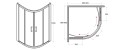 Duschkabine Dusche transparentes Glas 90x90 cm R55 165 cm Modern (id: 176)