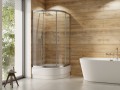 Duschkabine Dusche transparentes Glas 90x90 cm R55 165 cm Modern (id: 176)
