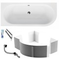 Badewanne Eckbadewanne Avita 150x75 cm links schwarze Schürze (id: 1839)