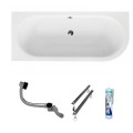 Badewanne Eckbadewanne Avita 150x75 cm links schwarze Schürze (id: 1839)