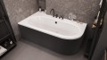 Badewanne Eckbadewanne Avita 170x75 cm links schwarze Schürze (id: 1841)