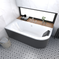 Badewanne Eckbadewanne Avita 170x75 cm links schwarze Schürze (id: 1841)