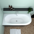 Badewanne Eckbadewanne Avita 170x75 cm links schwarze Schürze (id: 1841)