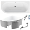 Badewanne Eckbadewanne Avita 150x75 cm rechts schwarze Schürze (id: 1843)