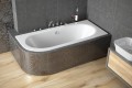 Badewanne Eckbadewanne Avita 150x75 cm rechts schwarze Schürze (id: 1843)