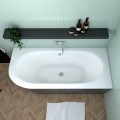 Badewanne Eckbadewanne Avita 160x75 cm rechts schwarze Schürze (id: 1844)
